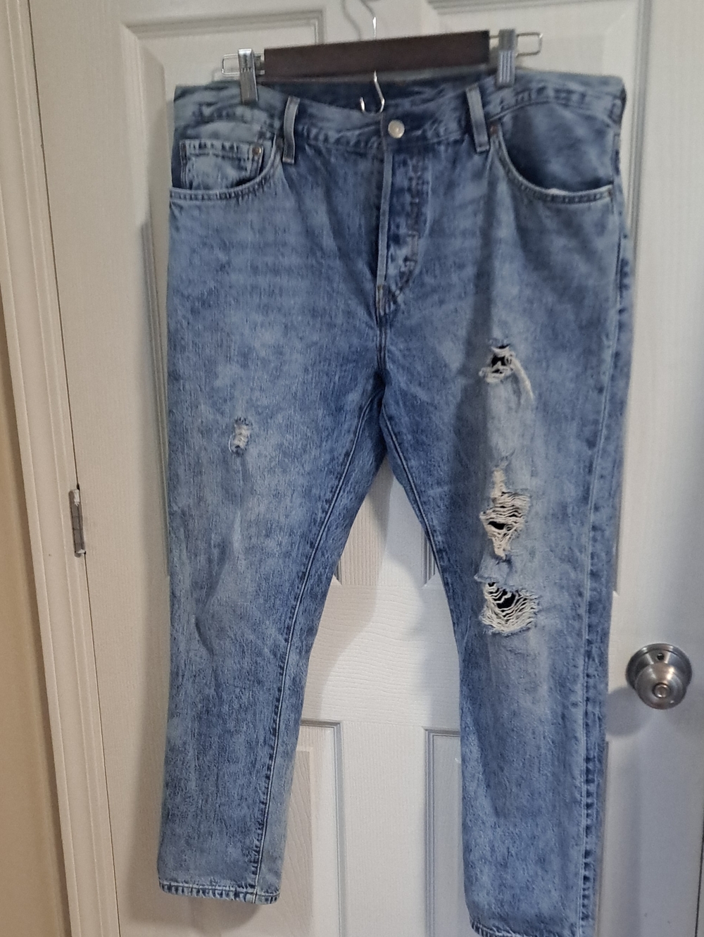 Levi's Light Wash Distressed Boyfriend Jeans